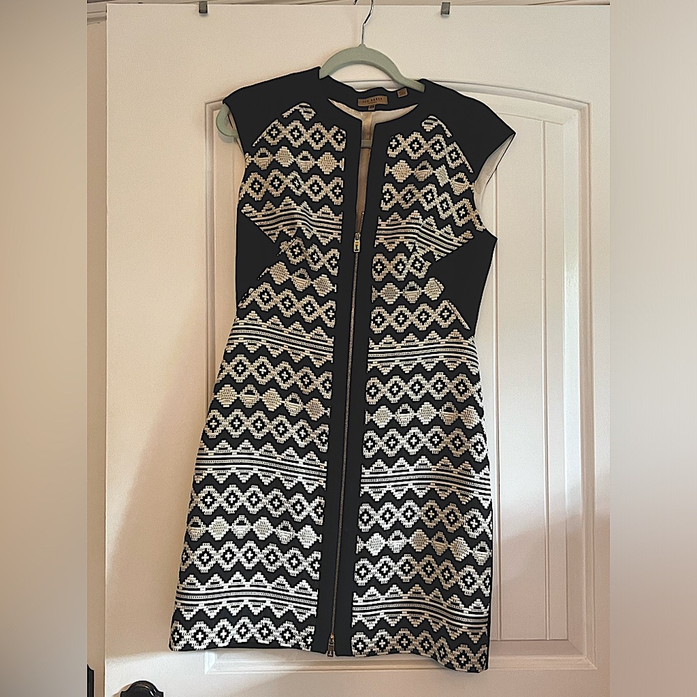 Ted Baker London Zipper front Mini Sleeveless Dress